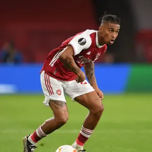 Arsenal's Nelson Scores in Empty Emirates: Arsenal FC vs Dundalk FC, UEFA Europa League 2020-21 Arsenal's Nelson Scores in Empty Emirates: Arsenal FC vs Dundalk FC, UEFA Europa League 2020-21