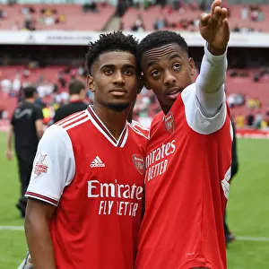 Arsenal's Nelson and Willock Celebrate Emirates Cup Victory