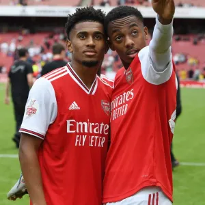 Arsenal's Nelson and Willock Celebrate Emirates Cup Victory Arsenal's Nelson and Willock Celebrate Emirates Cup Victory