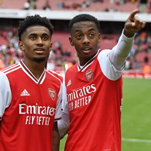 Arsenal's Nelson and Willock: Emirates Cup Champions 2019 - Celebrating Victory over Olympique Lyonnais
