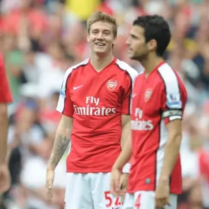 Arsenal's Nicklas Bendtner Scores in 4-0 Victory over Wigan Athletic at Emirates Stadium, 2009 Arsenal's Nicklas Bendtner Scores in 4-0 Victory over Wigan Athletic at Emirates Stadium, 2009