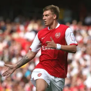 Arsenal's Nicklas Bendtner Scores Against Paris Saint-Germain Print Arsenal's Nicklas Bendtner Scores Against Paris Saint-Germain Print