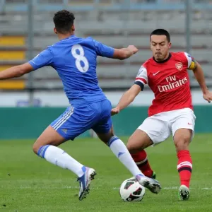 Arsenal's Nico Yennaris Tackles Ruben Cheek in NextGen Series Semi-Final Clash Against Chelsea
