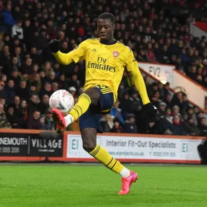 Arsenal's Nicolas Pepe in Action against AFC Bournemouth in FA Cup Fourth Round