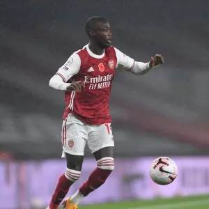 Arsenal's Nicolas Pepe in Action against Aston Villa - Premier League 2020-21