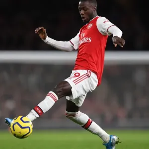 Arsenal's Nicolas Pepe in Action Against Brighton & Hove Albion, Premier League 2019-20