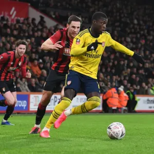 Arsenal's Nicolas Pepe in Action: FA Cup Clash Against AFC Bournemouth