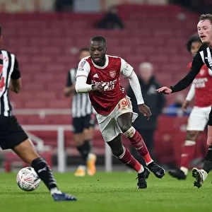 Arsenal's Nicolas Pepe in Action during FA Cup Third Round Match against Newcastle United