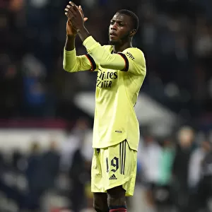Arsenal's Nicolas Pepe Celebrates after Carabao Cup Victory over West Bromwich Albion