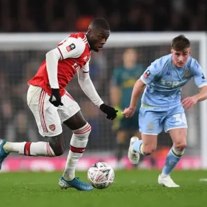Arsenal's Nicolas Pepe Clashes with Leeds United's Robbie Gotts in FA Cup Third Round Arsenal's Nicolas Pepe Clashes with Leeds United's Robbie Gotts in FA Cup Third Round