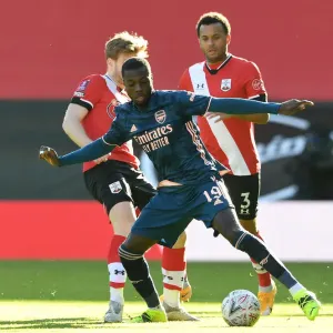 Arsenal's Nicolas Pepe in FA Cup Action: Southampton vs Arsenal (FA Cup 4th Round 2021) Arsenal's Nicolas Pepe in FA Cup Action: Southampton vs Arsenal (FA Cup 4th Round 2021)