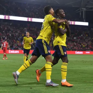 Arsenal's Nketiah and John-Jules: Celebrating Goals Against FC Bayern Munich in 2019 International Champions Cup