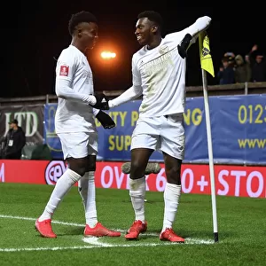 Arsenal's Nketiah and Saka: Celebrating Goals in FA Cup Victory over Oxford United