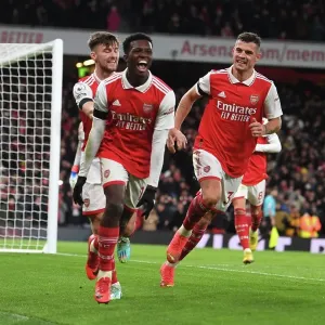 Arsenal's Nketiah Scores Second Goal: Tierney and Xhaka Celebrate Arsenal's Nketiah Scores Second Goal: Tierney and Xhaka Celebrate