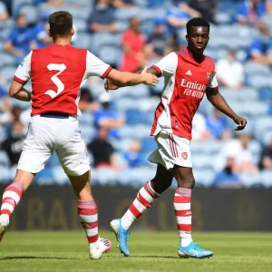 Arsenal's Nketiah and Tierney Celebrate Goals in Rangers Friendly