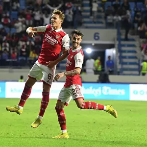 Arsenal's Odegaard and Vieira Celebrate First Goals Against AC Milan at Dubai Super Cup, 2022-23