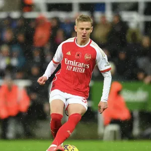 Arsenal's Oleksandr Zinchenko in Action Against Newcastle United - Premier League 2023-24