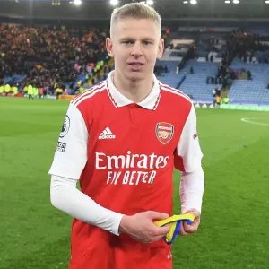 Arsenal's Oleksandr Zinchenko Reacts After Leicester City Clash in 2022-23 Premier League Arsenal's Oleksandr Zinchenko Reacts After Leicester City Clash in 2022-23 Premier League