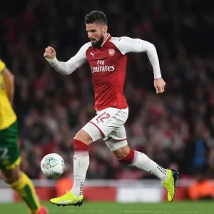 Arsenal's Olivier Giroud in Action against Norwich City - Carabao Cup 2017-18 Arsenal's Olivier Giroud in Action against Norwich City - Carabao Cup 2017-18