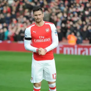 Arsenal's Olivier Giroud Prepares for Arsenal vs Stoke City (2014-15)