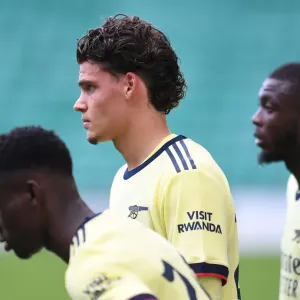 Arsenal's Omar Rekik Poses After Hibernian Friendly Match in Edinburgh, Scotland (2021-22)