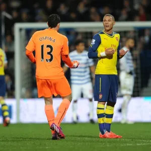 Arsenal's Ospina and Gibbs in Action against Queens Park Rangers (2015)