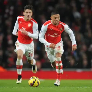 Arsenal's Oxlade-Chamberlain and Bellerin in Action against Newcastle United (2014/15) Arsenal's Oxlade-Chamberlain and Bellerin in Action against Newcastle United (2014/15)