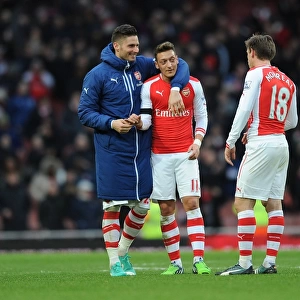 Arsenal's Ozil, Giroud, and Monreal: United in Action against Stoke City (2014-15)