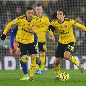 Arsenal's Ozil and Guendouzi in Action against Leicester City (Premier League 2019-20)