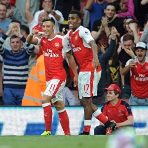 Arsenal's Ozil and Iwobi Celebrate Goals Against Chelsea (2016-17)