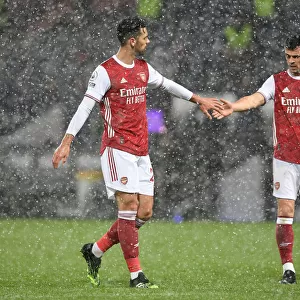 Arsenal's Pablo Mari and Granit Xhaka in Action against West Bromwich Albion (2020-21)