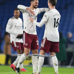 Arsenal's Pablo Mari and Rob Holding Celebrate Victory Over Brighton & Hove Albion in Premier League