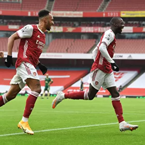 Arsenal's Pepe and Aubameyang Celebrate Empty-Stadium Goals (2020-21): Arsenal vs Sheffield United