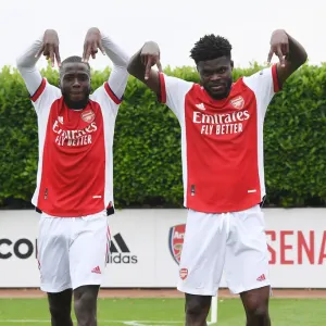 Arsenal's Pepe and Partey Post-Match: Arsenal v Millwall Pre-Season Friendly, 2021 Arsenal's Pepe and Partey Post-Match: Arsenal v Millwall Pre-Season Friendly, 2021