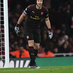 Arsenal's Petr Cech in Action against Blackpool in Carabao Cup