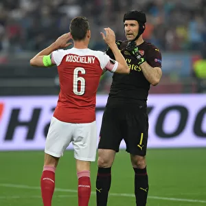 Arsenal's Petr Cech and Laurent Koscielny Before UEFA Europa League Final Against Chelsea, Baku 2019