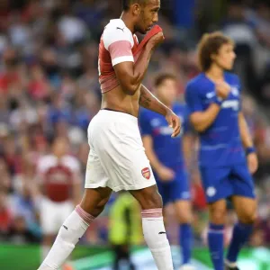 Arsenal's Pierre-Emerick Aubameyang Faces Off Against Chelsea in 2018 International Champions Cup, Dublin Arsenal's Pierre-Emerick Aubameyang Faces Off Against Chelsea in 2018 International Champions Cup, Dublin