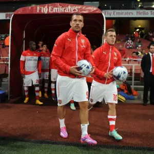 Arsenal's Podolski and Wilshere Prepare for Arsenal v Southampton in League Cup Showdown Arsenal's Podolski and Wilshere Prepare for Arsenal v Southampton in League Cup Showdown