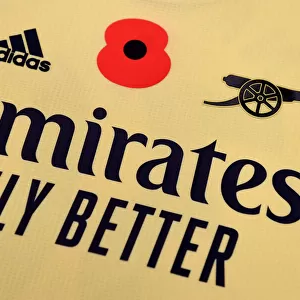 Arsenal's Poppy-Emblazoned Shirts in Leicester Away Locker Room - Premier League 2021-22
