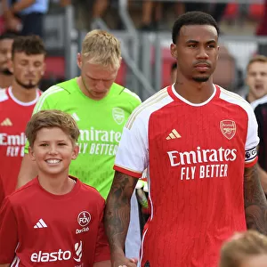 Arsenal's Pre-Season Kickoff: Gabriel Leads the Team Out Against FC Nurnberg, Germany (2023)