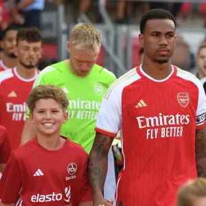 Arsenal's Pre-Season Kickoff: Gabriel Leads the Team Out Against FC Nurnberg, Germany (2023) Arsenal's Pre-Season Kickoff: Gabriel Leads the Team Out Against FC Nurnberg, Germany (2023)