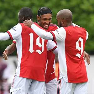 Arsenal's Pre-Season Victory: Aubameyang, Lacazette Celebrate Pepe's Goal (2021-22)