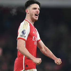 Arsenal's Premier League Triumph: Declan Rice's Emotional Victory Celebration vs. Wolverhampton Wanderers (2023-24)