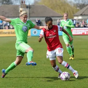 Arsenal's Rachel Yankey Fouls Luisa Wensing in UEFA Women's Champions League Semi-Final