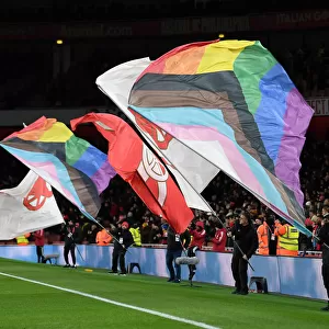 Arsenal's Rainbow Debut: First Premier League Game with Flag at Emirates Stadium vs. Wolverhampton Wanderers (2021-22)