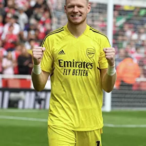 Arsenal's Ramsdale Celebrates Derby Victory: Arsenal FC 1-0 Tottenham Hotspur (2022-23)