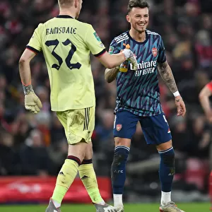 Arsenal's Ramsdale and White Lock Horns in Intense Carabao Cup Semi-Final Battle Against Liverpool