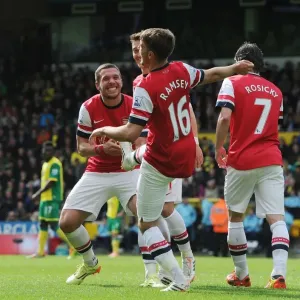 Arsenal's Ramsey and Podolski: United in Victory - First Goal vs. Norwich City (2013-14)