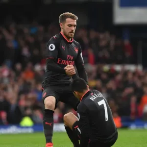 Arsenal's Ramsey and Sanchez in Action: Everton vs Arsenal, Premier League 2017-18 Arsenal's Ramsey and Sanchez in Action: Everton vs Arsenal, Premier League 2017-18