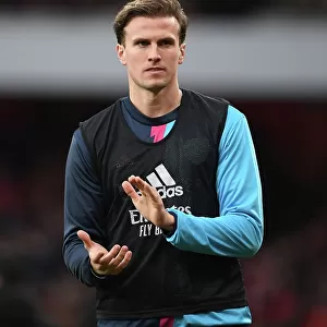 Arsenal's Rob Holding in Action against Brentford in the Premier League